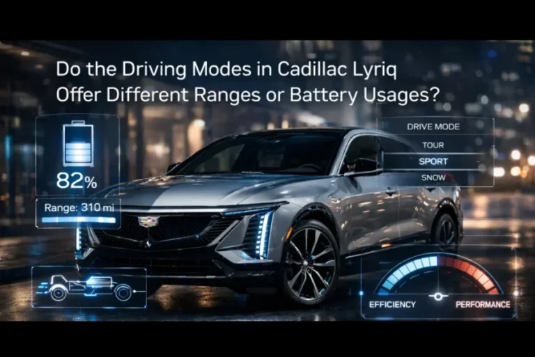do the driving modes in cadillac lyriq offer different ranges or battery usages?